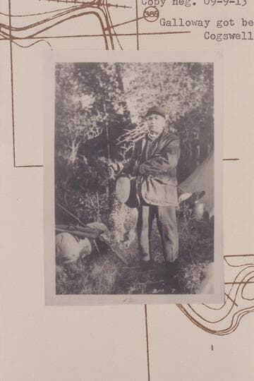 Sharp and a beaver. Camp No. 1 on left bank of Green River, about Mile 381.5