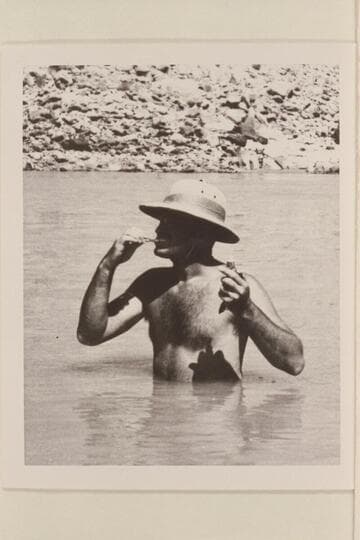 Barry Goldwater; Cataract Canyon. Probably Camp #7; Mile 197; 1940, July 16