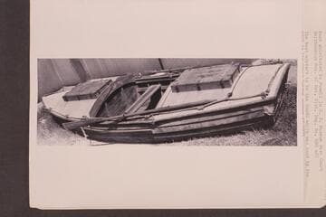 Boat attributed to Powell in U. S. Museum West Court, Smithsonian Museum of Natural History. The boat appears to be the "Grand," which was used by the USGS in the Grand Canyon survey of 1923