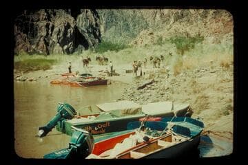 Boats at Bright Angel Creek, Mile 87