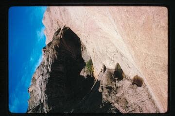 Waterpockets and bridge in tributary of Halls Creek which gutters below Baker's Ranch