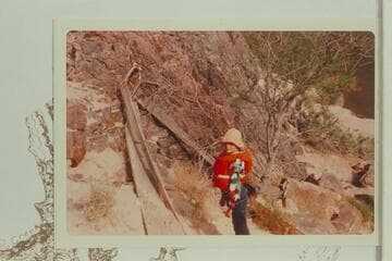 Wrecked boat upstream from mouth of Hermit Creek and above high water mark