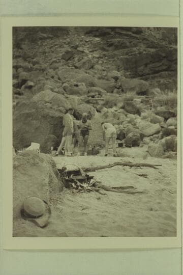 Camp the first night at Mile 19, right bank. Taylor; Marston; Edward Hudson. Robinson is hidden