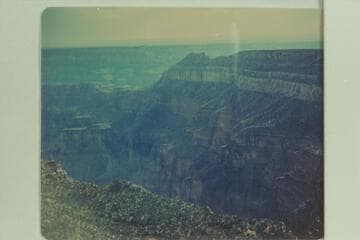 Wheeler Point from near Dutton Point, Powell Plateau. Waltenberg Canyo below. Marcos Terrace at left center