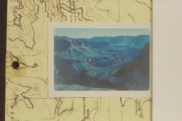 Lonetree Canyon in foreground. Hawkins Butte at left. Newberry Butte upper center. Rama Shrine upper left. From base of Pattie Butte