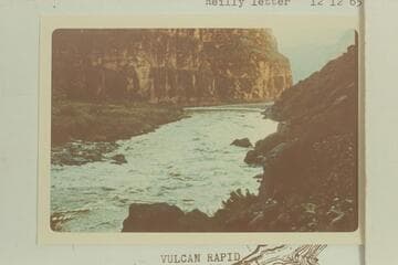 Vulcan Rapid. Brick and David Mortenson et al hiked down to the rapid