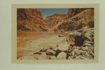 Start of the lining of the No. 1 pontoon at Vulcan Rapid. Allan in charge of the Don Hatch party