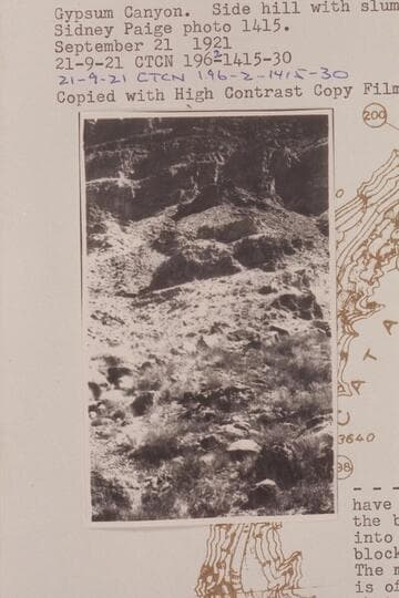 Gypsum Canyon. Side hill with slumped gypsum