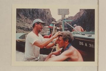 Frank LaRue at the make-up job with Garth Marston. Tapeats Creek