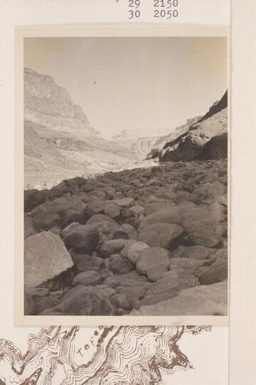 Downriver from mouth of Tapeats Creek. Fishtail Mesa in distance. Dusty Dozen cruise