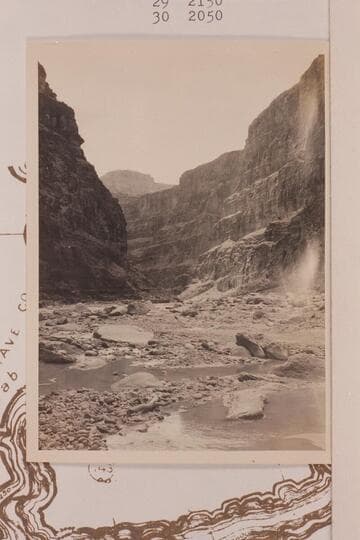 Downriver from mouth of Kanab Creek Canyon. Noon