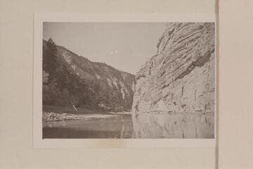 Elwyn Blake piloting a boat through Ashley Falls. Todd-Page party
