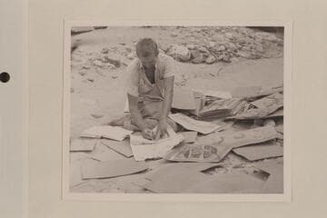Hugh Cutler at his botanical specimens. PHUD. Diamond Creek