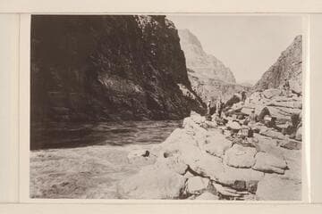 At the end of portage- Lava Cliff Rapids. Left to right: Stabler, Birdseye, Lint, Blake, Kolb and Koms