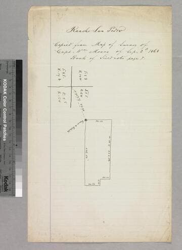 Rancho San Pedro : S38 - parcel map copied from William Moore's survey of 9/3/1868