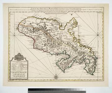 Carte de l'Isle de la Martinique Colonie Francoise de l'une des Isles Antilles de l'Amerique