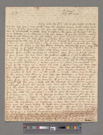 Monsey, Messenger. Letter to George Lyttelton, 1st Baron Lyttelton of Frankley