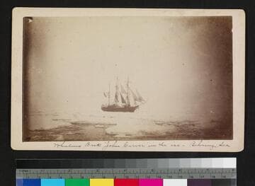 Whaling bark "John Carver" in the ice -- Behring Sea