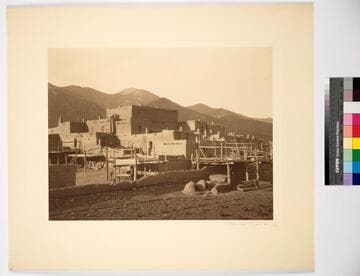 Taos, a Tigua pueblo consisting of two house groups on both sides of the little Taos river