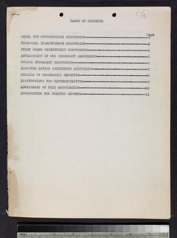Negro Progress Association manuscript