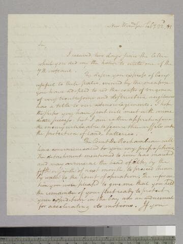 Letter : New Windsor, to Charles-René-Dominique Sochet Destouches, 1781 February 22