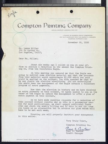 Compton Printing Company Correspondence
