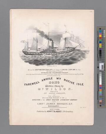 Farewell awhile my native isle : song / written and sung by Mr. Wilson music composed by Mr. Austin Phillips