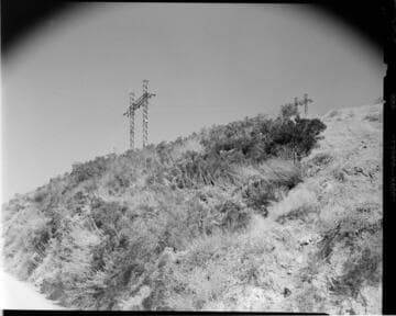Steel tower line in the forest