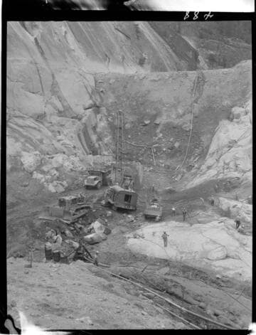 Big Creek - Mammoth Pool - General view of cutoff excavation