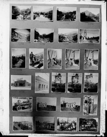Multiple-image copy film negative with 26 images of SCE facilities from Kern River to Brea: #02-05201 to #02-05226