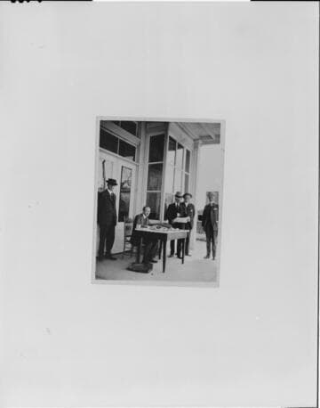 Sale of properties of bankrupt Pacific Power Company in front of the Bodie office, August 30, 1915