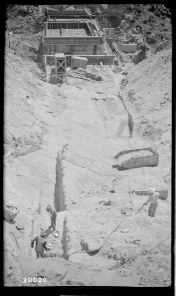 Big Creek Powerhouse #4 - Foundation excavation for blocks 17, 18, 19