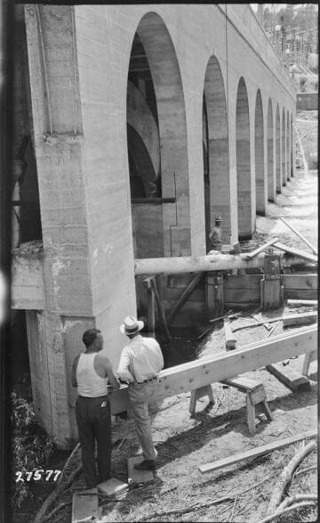 Big Creek Powerhouse #3 - PH #3 - First work on 4th unit tailrace unwatering by Johnson