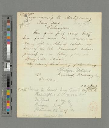 Gideon Welles, Washington, D.C., telegram to John B. Montgomery