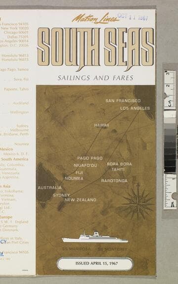 South Seas sailings and fares