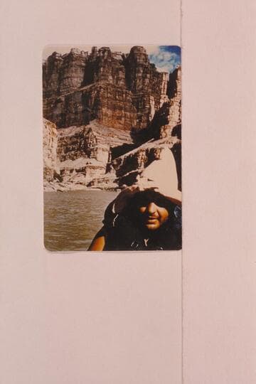 Russ Campbell at mouth of Range Canyon. Cataract Canyon