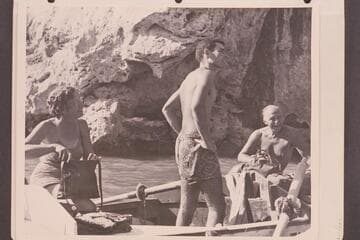 The crew of the "Sandra" at the end of the 1948 traverse of the Grand Canyon. Left to right: Lucile Hiser, Garth Marston and Frank Masland