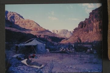 Camp at 217 Mile Rapid. Wilding crew