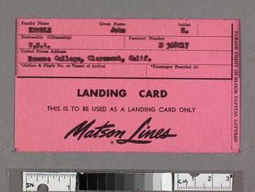 Landing card