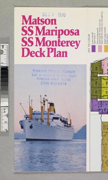 Matson SS Mariposa SS Monterey deck plan