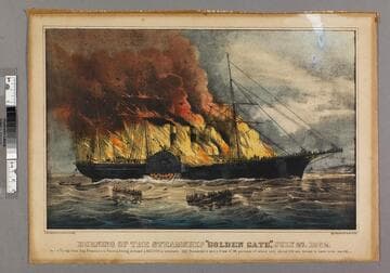 Burning of the Steamship "Golden Gate," July 27, 1862