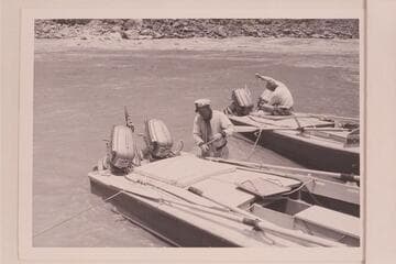 Rod Sanderson with the lines of the "Rattlesnake", Masland rigging on the "BOOTOO"; Mile 24 1/2