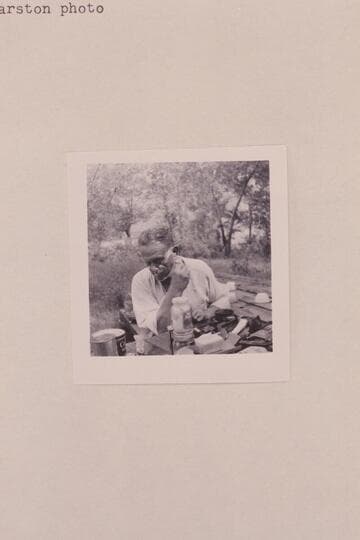 Willie Taylor finishing shaving. On the Green River