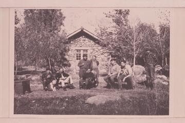 Some of the gang at Phantom Ranch. Pathe-Bray crew