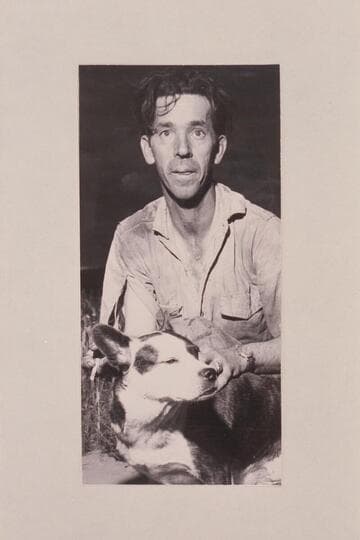 Glenn Yearout with his dog "Butch." Yearout and Miller survived the boating accident in Westwater Canyon where Kenneth Shipp was drowned. The accident was 1955, July 30