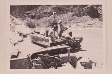 Repairs to the "RATTLESNAKE" after capsize in Vulcan Rapid