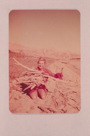 Katie Lee, Glen Canyon. Mile 116, right bank. Morning. During traverse of Glen Canyon with Frank Wright and Tad Nichols