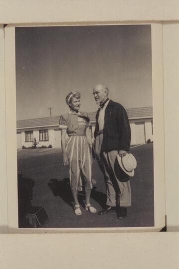 Margaret and Dock Marston after the 1948 run through Grand Canyon. At Boulder City, Nevada