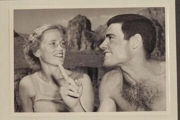 Shirley and Garth Marston. Lake Mead. End of 1948 Canyon traverse