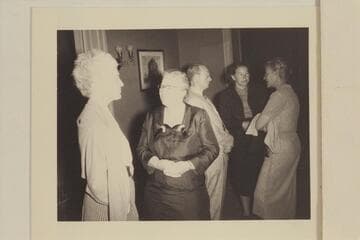 Mary Abbott; Gin Masland; William C. Darrah; Mrs. Darrah; Margaret Marston. Kings Gap at the Masland party